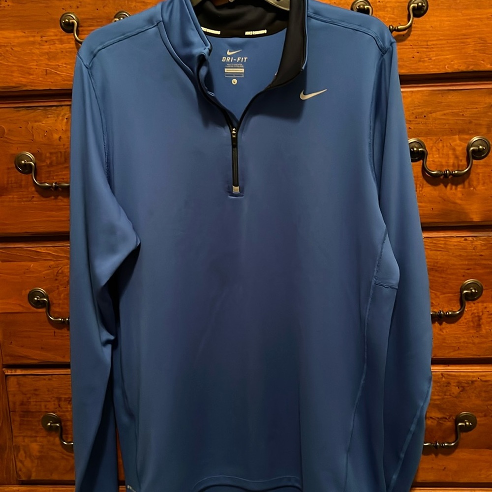 Nike Running Dri Fit 1/4 Zip, Blue, like new